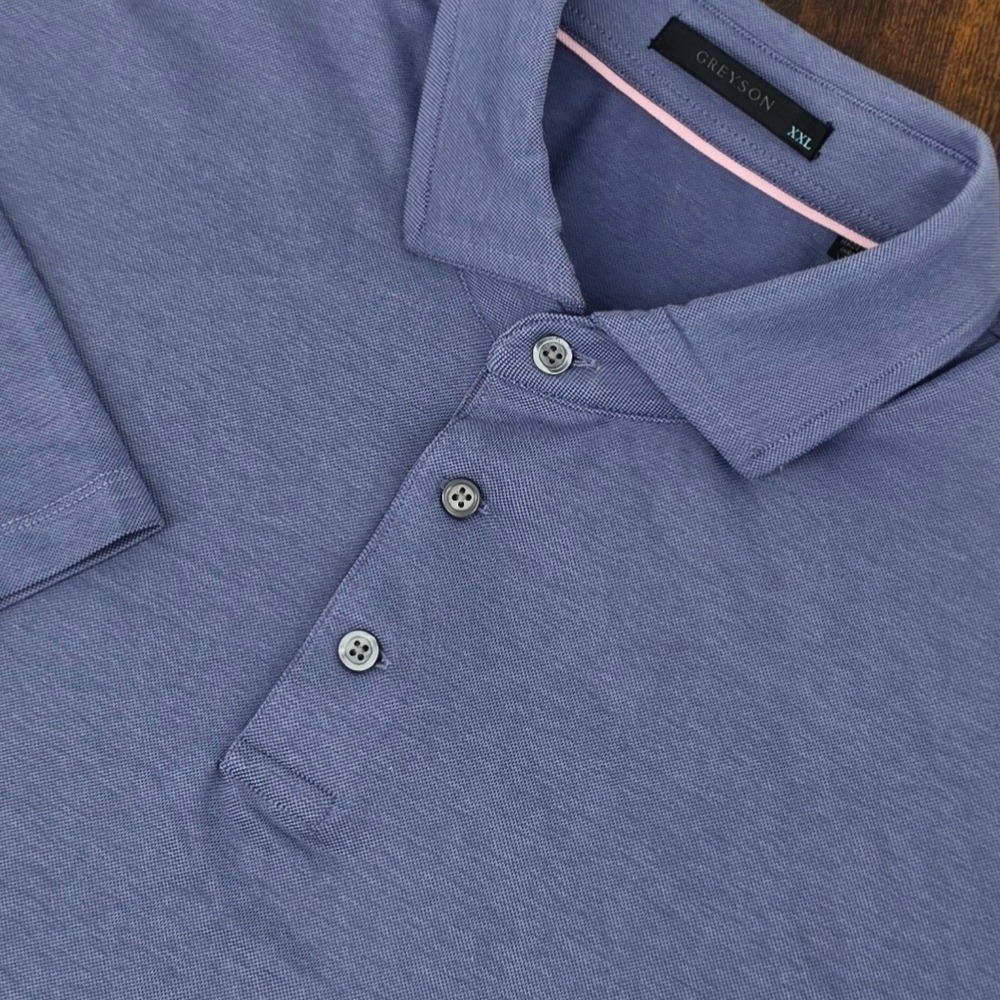 Greyson Brrr Cooling Polo Shirt‎ Mens XXL Blue Short Sleeve Stretch Performance